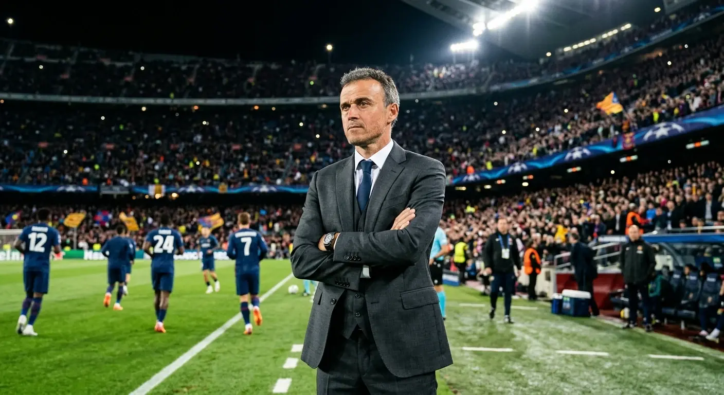 Trainer beobachtet konzentriert das Aufwärmen seiner Mannschaft vor einem grossen Spiel