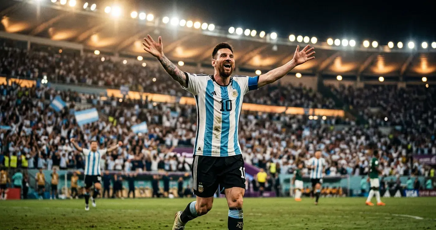 Lionel Messi bejubelt sein rekordbrechendes WM-Tor gegen Österreich am 22. Juni 2026